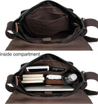 Evergoo Vintage Messenger Bag Unisex Shoulder Bags Canvas Satchel Cross Body Work Satchel Briefcase for 15.6 Inch Laptop