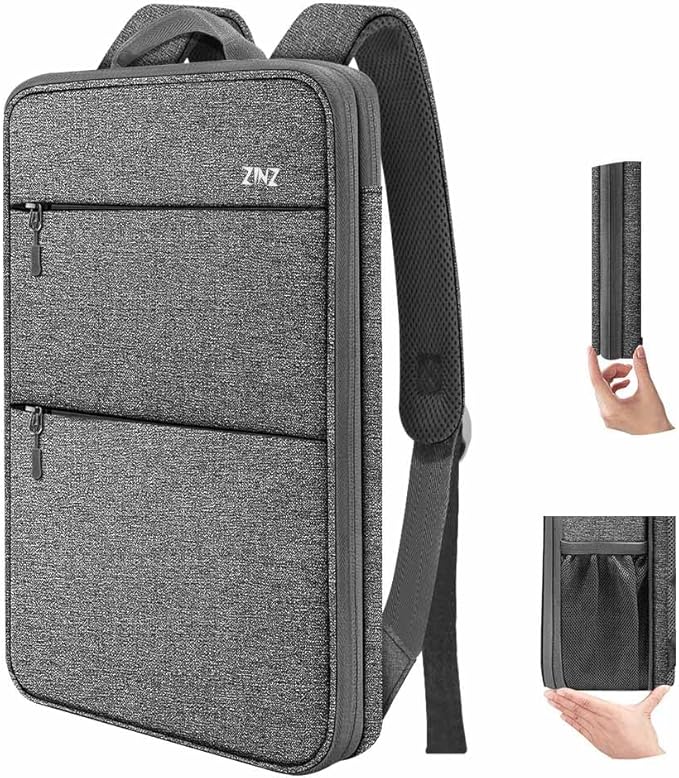 ZINZ Slim & Expandable Laptop Backpack 15 15.6 16 Inch Case, Water Resistant Travel Backpack Compatible with MacBook Pro/Neo 16" 15", Dell XPS 15 16 and Most 15" 15.6" 16" Notebooks，D01G01