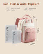 LOVEVOOK Laptop Backpack Women with USB Port Design,18.4 inch Waterproof Work Travel Backpack Computer Laptop Bag,Cute College Nurse Teacher Backpack Purse,Gifts for Women & Men,Beige-Pink-Pink