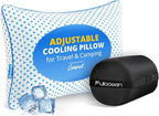 fulocean Small Cooling Memory Foam Pillow for Travel & Camping, Compressible Adjustable Pillow for Medium Firm Neck Knee Lumbar Support,Washable, Ideal Sleeping, Car, Airplane, Backpacking, Gifts