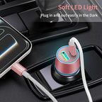 67.5W Pink Car Charger USB C Super Fast Charging, 45W USBC&QC3.0 Port Plug for iPhone 17 Pro Max/Air/16/15/iPad, Samsung S26 Android Cell Phone, Dual 12V Cigarette Lighter Adapter+3.3 ft Type C Cable