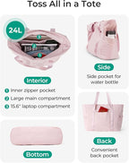 BAGSMART Tote Bag for Women, Tote Bag with Zipper Work Tote with Compartments Nurse Shoulder Hanbag for Travel, Gym