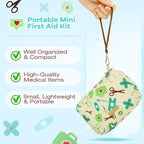 Portable Travel First Aid Kit for Kids and Adults, 143 Pieces All-Purpose Emergency First Aid Kit for Home, Car, Diaper Bag, Survival, Camping, Hiking, and More (Off-White)