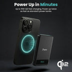 5K Magnetic Power Bank, Black, Qi2 Certified 15W Wireless Charger, LCD Display, Ultra-Slim Solid-State Battery Pack for iPhone 17/16, Lightweight Travel, Everyday Use USB-C Portable Charger