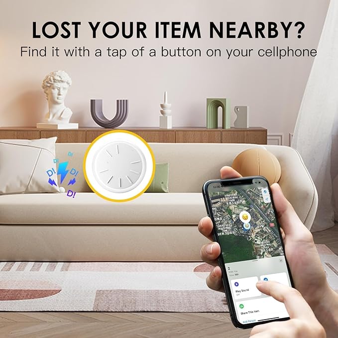 GPS Tracker for Vehicles, 1PCS Mini GPS Tracking with Waterproof Case, Car GPS Tracker Work with Find My (iOS Only), No Monthly Fee