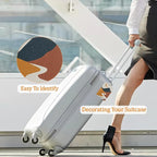 Boho Sun Mountain 3 Pack Luggage Tag for Suitcase, Leather Bag Tags with Privacy Cover ID Label and Durable Steel Loop for Cruise Airport Travel