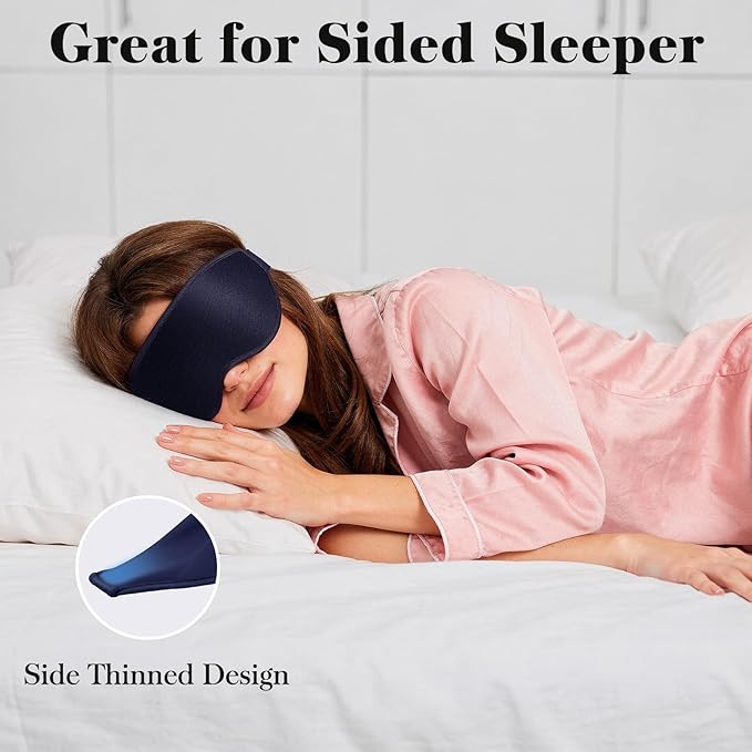 Fygrip 3D Eye Mask Sleep Mask for Men & Women, 100% Pressure-Free & Light Block-Out Eye Mask for Sleep with Easy Adjustable Strap, Night Eye Cover for Travel, Blue