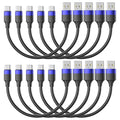 1ft Short USB C Cable for iPhone 15, 10 Pack Bulk USB A to USB C Charger Cord 12 inch, Multipack Type C Cable for Charging Station Compatible with Samsung Galaxy S24 S23 S20 S10 S9 Note 20 10 9