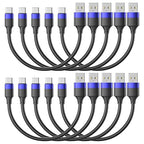 1ft Short USB C Cable for iPhone 15, 10 Pack Bulk USB A to USB C Charger Cord 12 inch, Multipack Type C Cable for Charging Station Compatible with Samsung Galaxy S24 S23 S20 S10 S9 Note 20 10 9