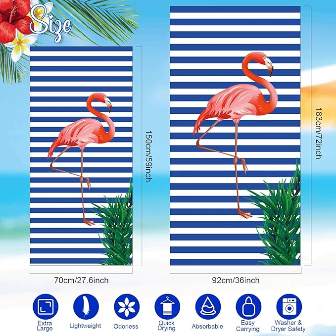 Redbaker 16 Packs 59 x 28 inches Oversized Mixed Style Beach Towel Bulk Extra Large Pool Towels Set Microfiber Quick Dry Swim Towel Blanket for Women Men Adult Bath Travel(Fresh Colors)
