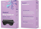 ASUTRA Silk Eye Pillow for Sleep, Black - Filled w/Lavender Buds & Flax Seeds, Weighted Eye Mask, Meditation & Light Blocking Blindfold, Cooling Gel Mask Included