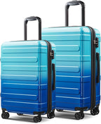 Tolino Luggage 2 Piece（20in/24inch Expandable Luggage Hardshell PC+ABS Leopard Suitcase with Spinner Wheels TSA Lock, Lightweight Rolling Suitcase for Women