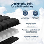 Sondur™ Travel Cushion – CloudAir Technology Airplane Seat Cushion – Inflatable Travel Cushion for Long Flights – Portable Air Cell Design, Puncture-Resistant Waterproof Pad – Black
