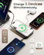 for Magsafe Portable Charger,10000mAh Magnetic Power Bank with Foldable Stand,PD22.5W Fast Charging with USB-C Cable,Wireless Portable Charger for iPhone 17/16/15/14/13/12 Series, Creamy White