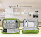 Electronic Organizer Travel Cable Accessories Bag, Electronic Organizer Case, Electronic Accessories Organizer Bag for Power Bank, Charging Cords, Chargers, Mouse, USB Cable, Earphones (Green)