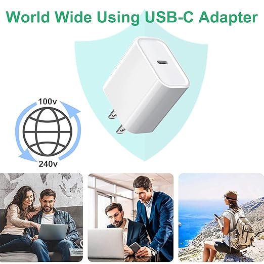 iPhone 16 15 Charger Fast Charging,3Pack 20W Fast Charging USB C Charger with 10Foot Long Type C to C Cable Cord TypeC Block Brick for iPhone 17/16e/16/16Pro/16 Plus/16 ProMax/15 Pro,iPad Air/Pro/Mini