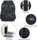 KROSER TSA Friendly Travel Laptop Backpack 18.4 inch XXXL Gaming Backpack Water-Repellent College Daypack Business Backpack with RFID Pockets & USB Port for Men/Women-Black/Haze Blue