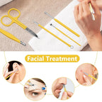 Teamkio 18pcs Manicure Set Pedicure Nail Clippers Set Travel Hygiene Kit Stainless Steel Professional Cutter Care Set Scissor Tweezers Knife Ear Pick Tools Grooming Kits with Leather Case(Yellow）