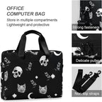 Skull Cat Moon Laptop Case 15.6 inch Computer Bag Waterproof Laptop Briefcase Laptop Bag for Women & Men