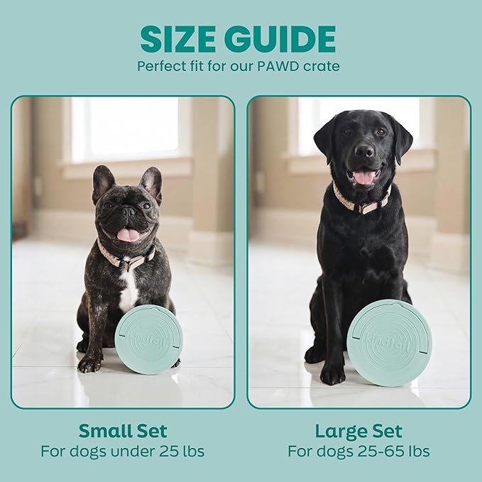 KindTail Dog Travel Bowls - Set of 2 Portable Pet Food & Water Dishes with Lid & Handle - Each Nesting Container Includes a Non-Slip Silicone Base - Microwave & Dishwasher Safe - BPA & Toxin-Free