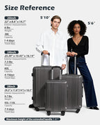 Coolife Luggage 3 Piece Set PC+ABS Hardshell Suitcases with TSA Lock, Spinner Lightweight (white, 3 piece set)