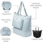 Baggallini Carryall Expandable Lightweight Travel Tote 22" Packable Folding Compact Nylon Washable Weekender w/Luggage Sleeve