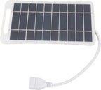 Hilitand 5W 5V USB Solar Panel Charger, Portable Monocrystalline Silicon Handheld Solar Panel for Camping Travel Outdoor (White)