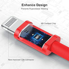 2 Pack [ Apple MFi Certified ]iPhone Charger 6ft,Long Lightning to USB Cable 6 Feet,Fast Apple Charging Cable Cord 6 Foot for iPhone 14/14 Max/13Pro Max/12Mini/11Pro/11/XS/XR/8/7/6s/iPad,Air Original