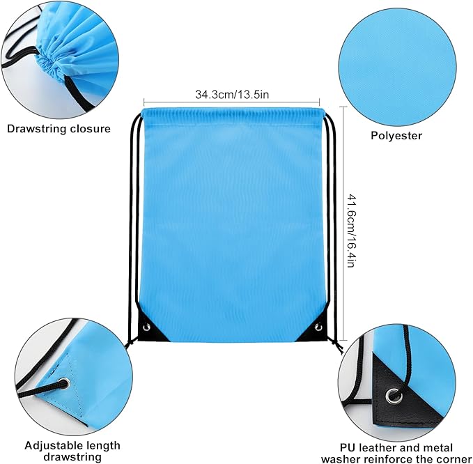 Kuhome 300Pcs Drawstring Backpacks Bulk String Bag Cinch Sack Pack Storage Knapsack Polyester Gift Bags Sports Drawstring Bags for Trip Gym Party Bags(20 Colors)