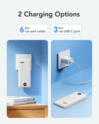 VRURC Portable Charger Power Bank - 10000mAh Fast Charging 22.5W PD 20W Slim Portable Charger Built in Cables,Power Bank with Cords,USB C Portable Phone Charger Travel Accessories -White