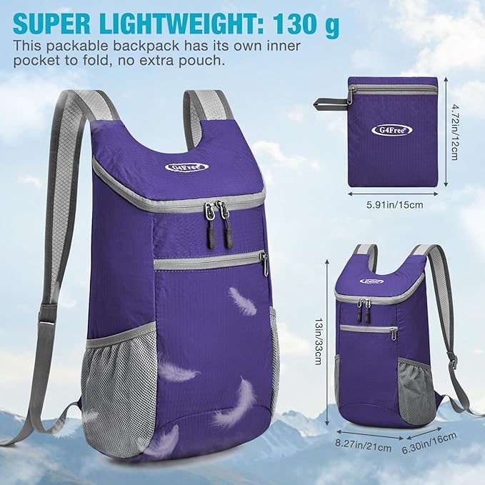 G4Free 11L Ultra Lightweight Backpack Small Foldable Rucksack Unisex Hiking Bag