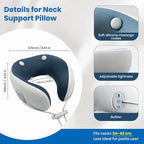 Medicane Neck Travel Pillow with Massage, Neck Pillows with Heat & Gentle Vibration Massage with Ergonomic Foam, Perfect for Airplane, Car, Office, Home, Pain Relief,Sleeping,Traveling,Long Flight