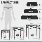 VILLEY Folding Camping Square Table with Carry Bag, Lightweight Aluminum Adjustable Square Table for Outdoor, Camping, Picnic, Backyards, BBQ, Large