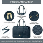 Travel Weekender Bags for Women - Duffle Bag Women with Shoe Compartment Carry On Overnight Bag with Toiletry Bag Duffel Bags with Wet Pocket for Gym Hospital Bags for Labor and Delivery Peacock Blue