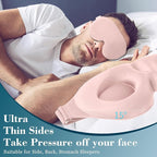 ZGGCD Sleep Mask for Side Sleeper, Light Blocking Sleeping Eye Mask for Women Men, 3D Contoured Night Blindfold, Luxury Eye Cover Eyeshade with Adjustable Strap for Travel, Nap, Nurse Essentials, Pink