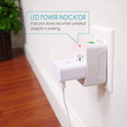 Portable Worldwide Universal Power Adapter Converter, All in One International Out of Country Travel Wall Charger Plug Compatible with USA, EU, UK, and AUS and More Outlets