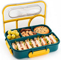 EASYFUN Bento Box Adult, Lunch Box, 4-Compartment Lunch Containers, Drop-Proof, Dishwasher Safe & Made with BPA-Free Materials (Dark blue)