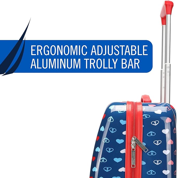 Nautica Kids Luggage - 18" Rolling Hardside Upright Carry-on Suitcase with Spinner Wheels, Peace Print