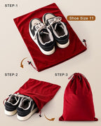 FantasyLife Shoe Bags for Travel, Washable Dust Bags for Storage & Packing, Flannel Shoe Pouch with Drawstring Closure for Purses, Handbags, Shoes & Toys (8, Multiple Colors, 17.3"x12.6")