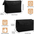Cosmetic Bags for Women Small Makeup Bag for Purse Pu Leather Makeup Pouch Travel Makeup Bag with Zipper Make Up Bag for Travelling