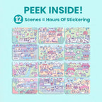 Cute Foods Around The World 500+ Sticker Book for Girls by Cupkin Toddler Airplane Activity Coloring + Sticker Book, Road Trip Essentials, 12 Coloring Pages + Scenes for Ages 2–8 Years