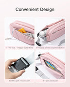 Inateck Sling Bag X, Multi-pocket Crossbody Shoulder Chest Bag with Adjustable Shoulder Strap, Water-resistant Waist Fanny Pack for Men, Women, Travel, Daily Use, Cycling, Hiking, Pink, Large