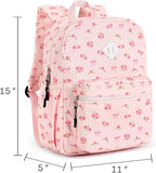 STEAMEDBUN Corduroy Kids Backpack for Girls Boys 3-8, Girls Backpack for Elementary Kindergarten - Pink Rose