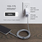 Amazon Basics USB-A to Lightning Cable, Apple MFi Certified, Nylon Braided Cord, Fast Charger for iPhone 14 13 12 11 X Xs Pro, Pro Max, Plus, iPad, 6 Foot, Dark Gray