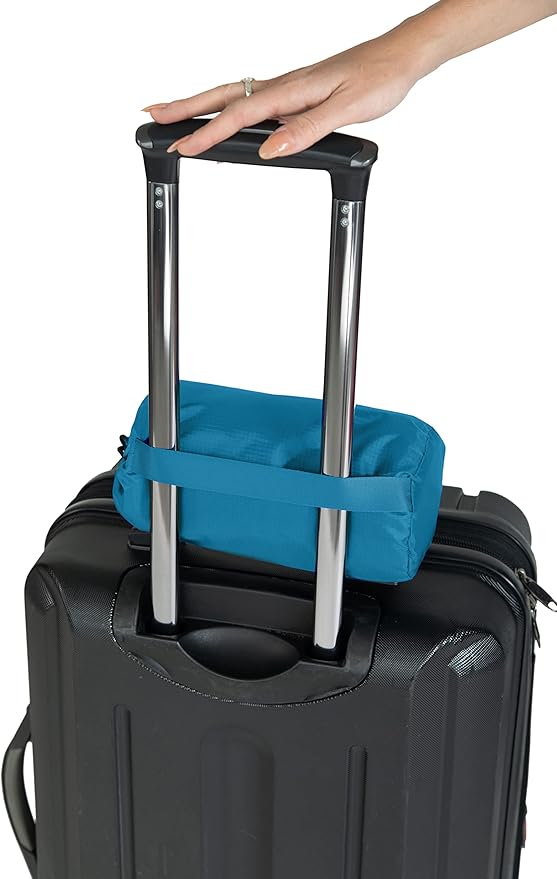 BlueHills Ultra Compact and Compact Light Travel Blankets for Two Value Pack Set of 2 – Airplane Travel Essentials Soft Flight Trips Throw in Portable Cases for Car Plane Travel Gifts – Teal Blue