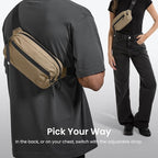 tomtoc 3.5L Sling Bag with RFID Blocking, Crossbody Bag Chest Shoulder Pack for Men and Women, Water-resistant Lightweight Casual Waist Fanny Pack for Travel/Daily Use
