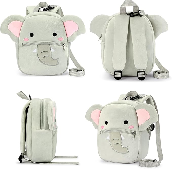 mibasies Toddler Backpacks for Girls 2-4: Plush Backpack -3D Animal Cartoon Mini Travel Bag -10 inch Toddler Backpack Leash