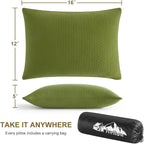 Ivellow Memory Foam Travel Pillow Compressible Camping Pillow for Sleeping Shredded Memory Foam Pillow Compact Firm Supportive Small Pillow for Adults Kids Outdoor Backpacking Hiking Essential Gear-S