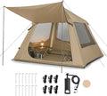 VINGLI Inflatable Camping Tent, All-Weather Inflatable Hot Tents with Stove Jack, Blow Up Tent for Camping with Mesh Doors & Windows, Inflatable Air Tents for Camping Adult