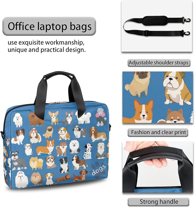 Cute Laptop Shoulder Bag for Women Men, Computer Laptop Bag Laptop Sleeve Case Laptop Satchel Briefcase Carrying Bag QA-1